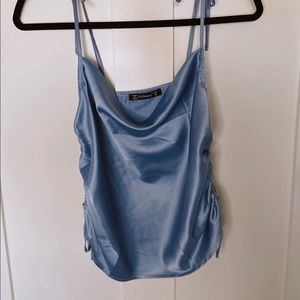 Blue Satin Cami